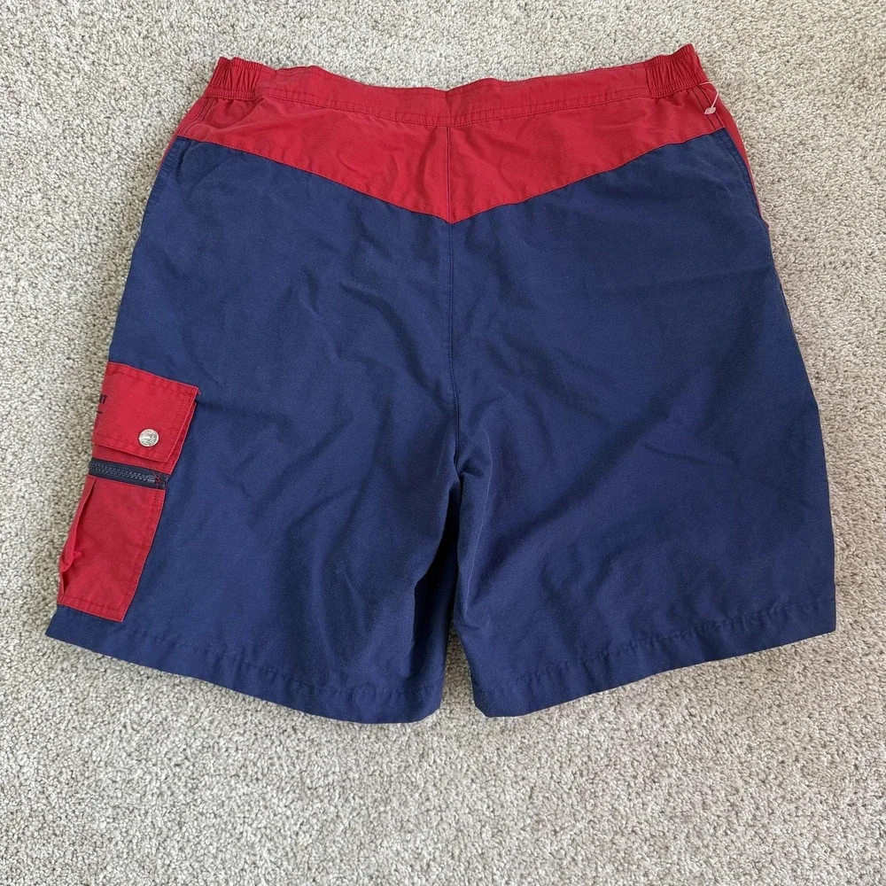 Vintage Polo Sport Ralph Lauren Cargo Shorts Mens 34 Red Navy 9 Inseam Summer
